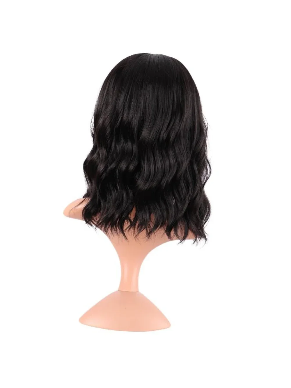 Women's Black 14 Inch Fresh Bright Synthetic Ordinary Short Wavy Curly Wigs